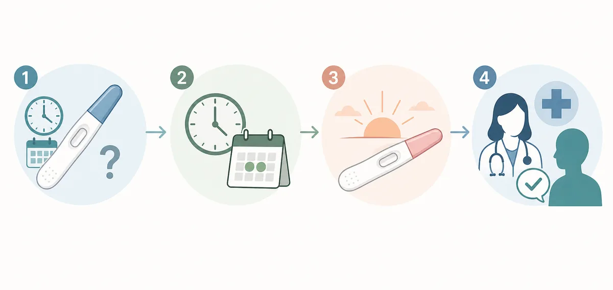 Chronologie editoriale pour test precoce, attente, nouveau test et confirmation clinique